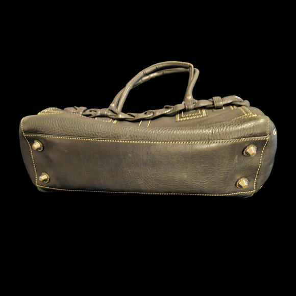 Coach Legacy Leather Satchel Tote F13084 Black Braided Handle Silver Hardware - Picture 7 of 13